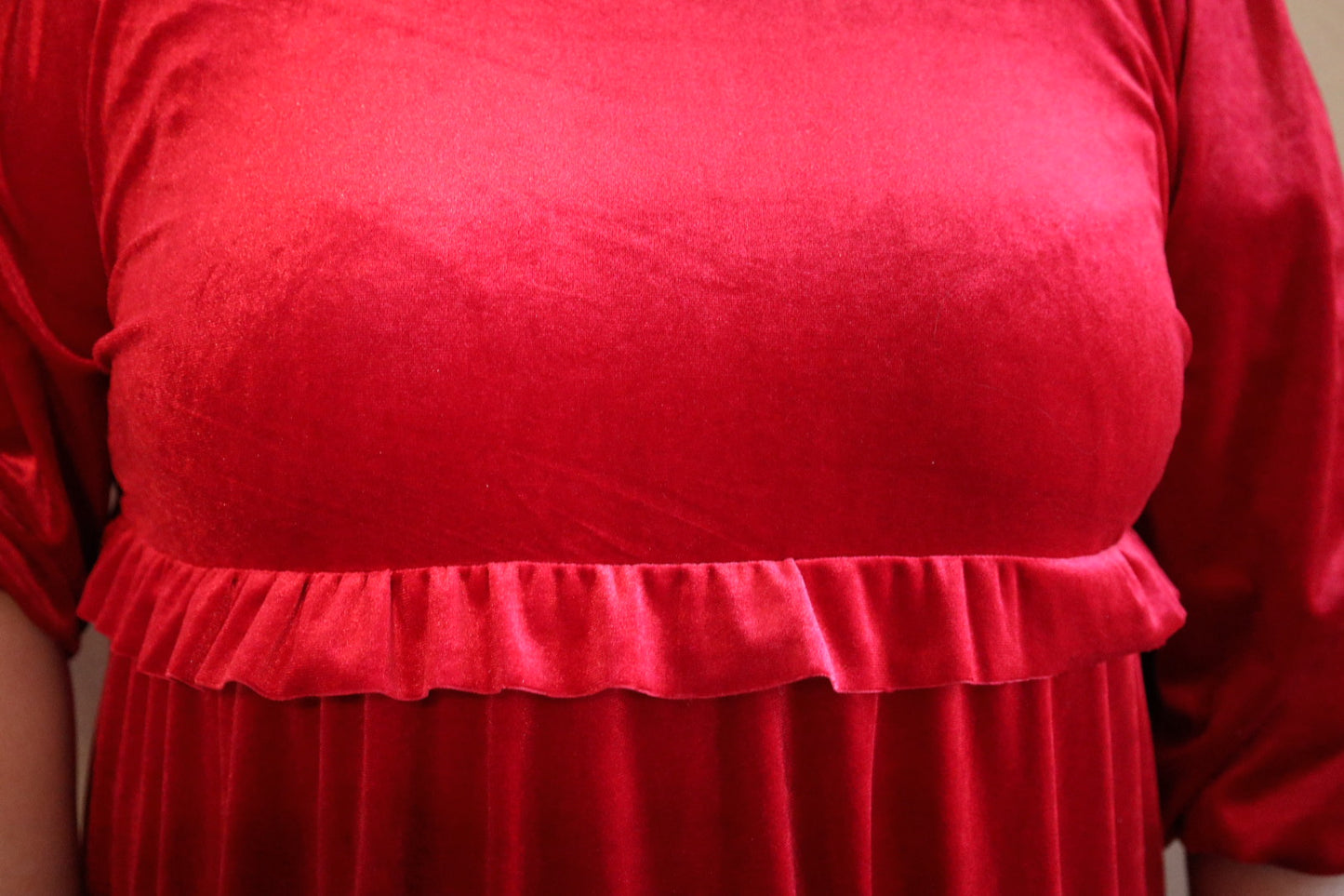 Ava Plus Velvet Tiered Dress