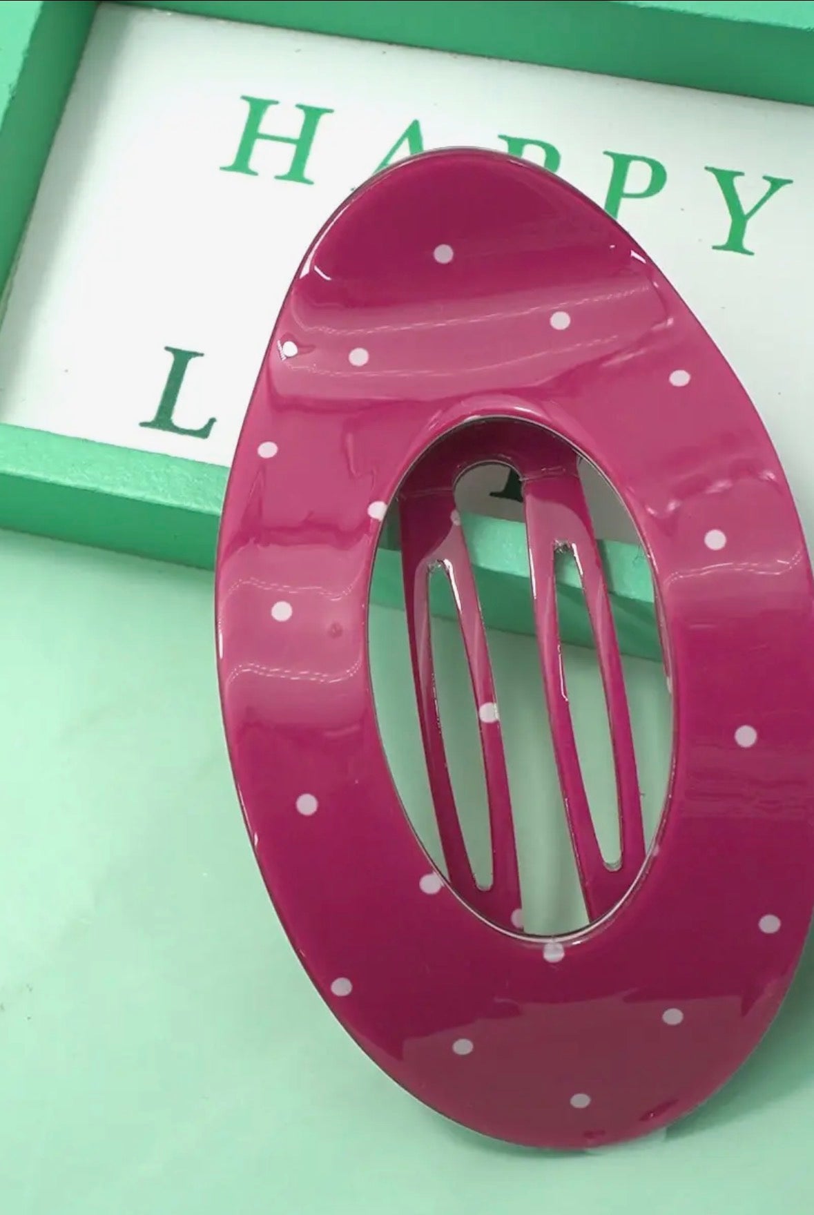 Jumbo Polka Dot Lay Flat Hair Claw Clip