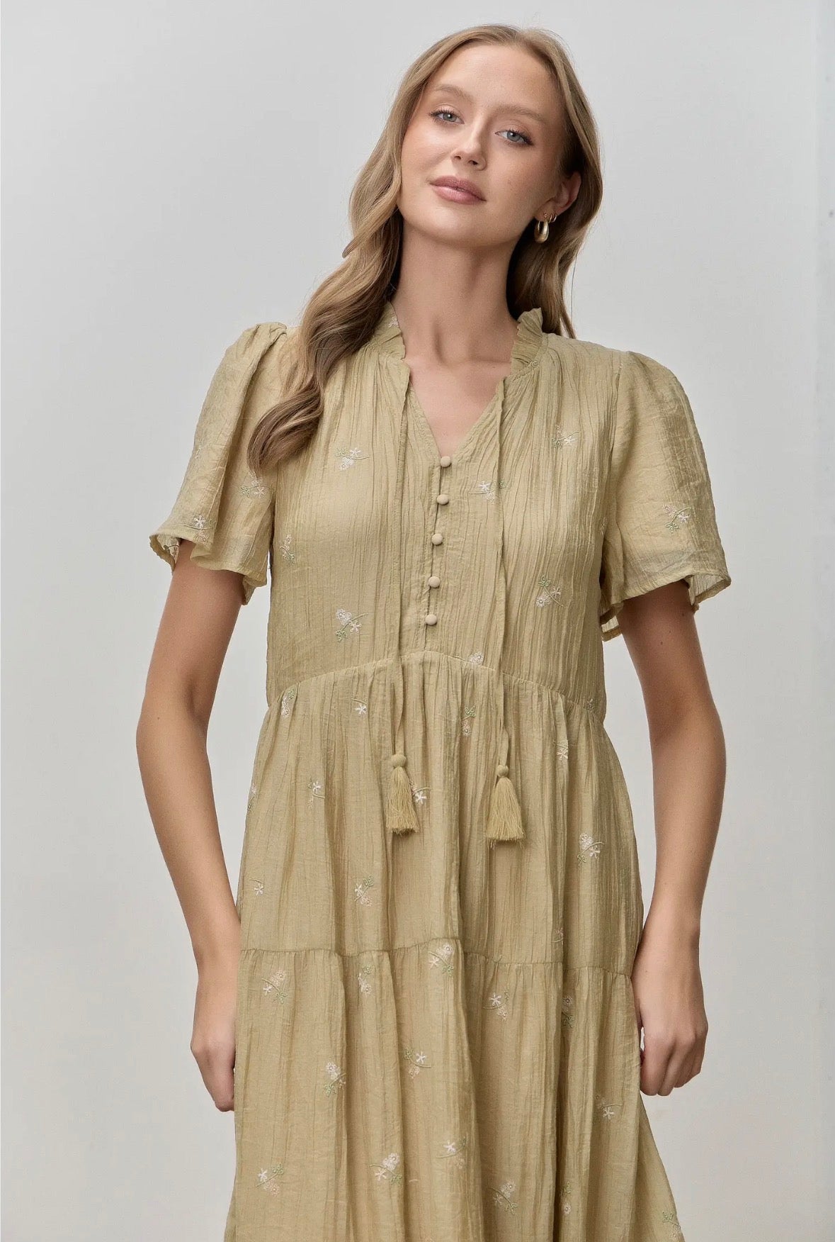 Embroidery Midi Dress