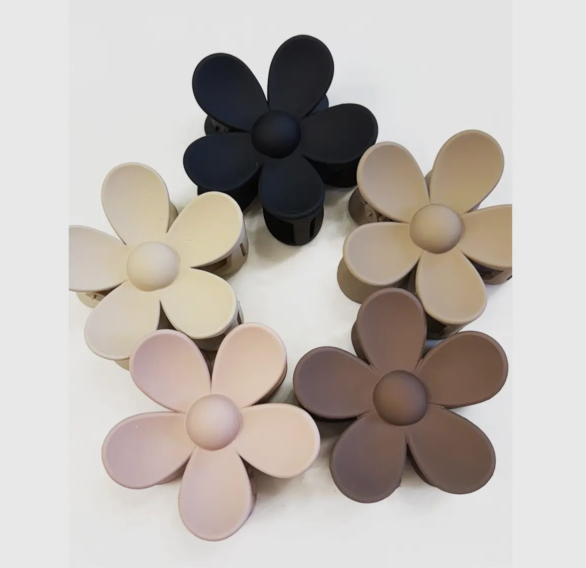 Matte Natural Daisy Hair Clips