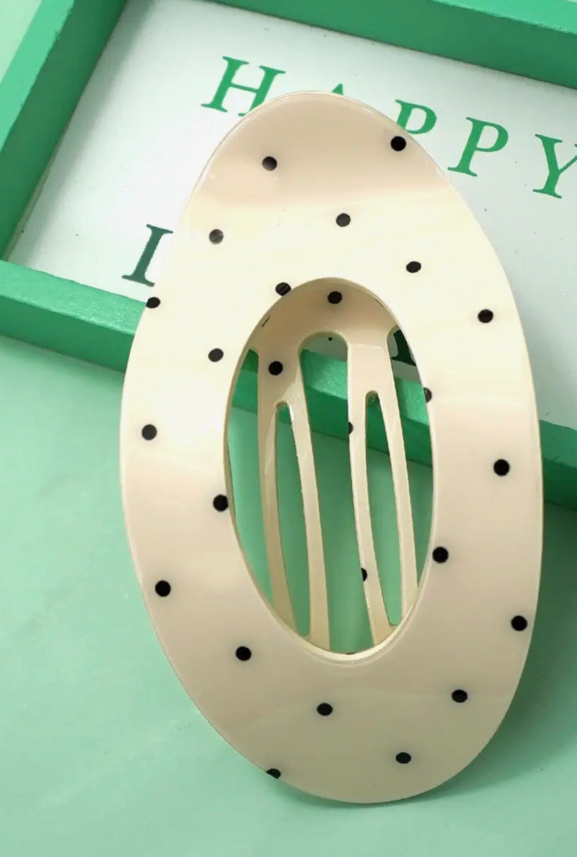 Jumbo Polka Dot Lay Flat Hair Claw Clip