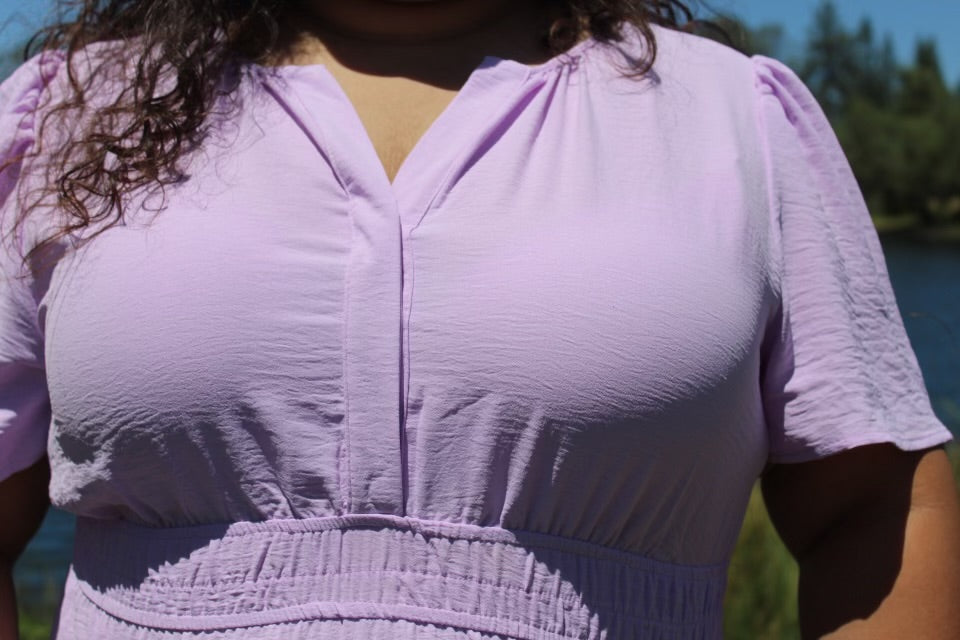 Lavender Blossom Layered Maxi Dress