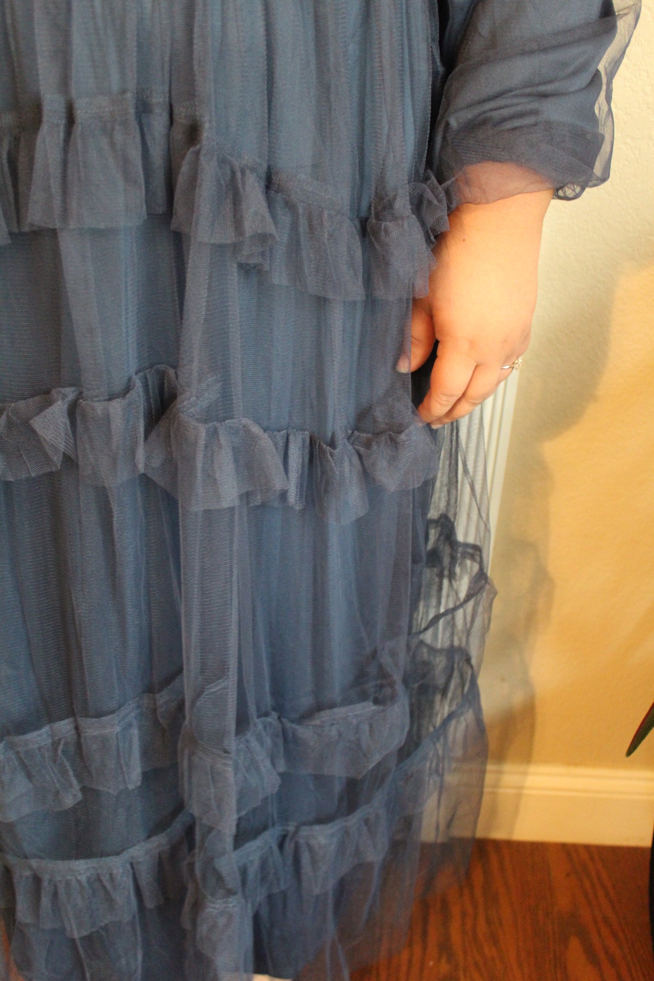 Delilah Sheer Ruffled Tulle Dress
