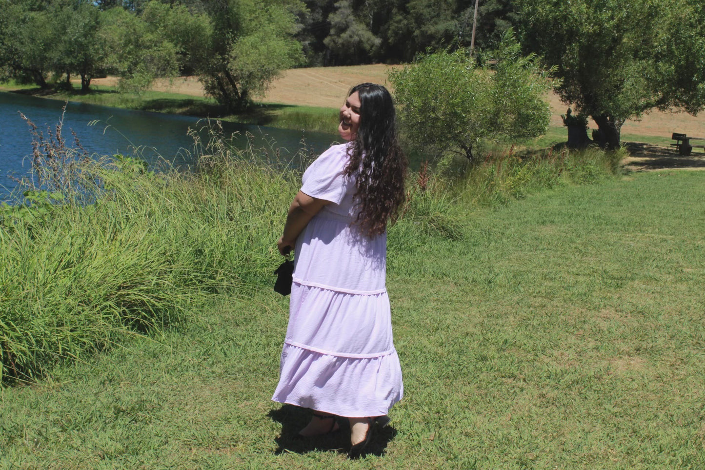 Lavender Blossom Layered Maxi Dress