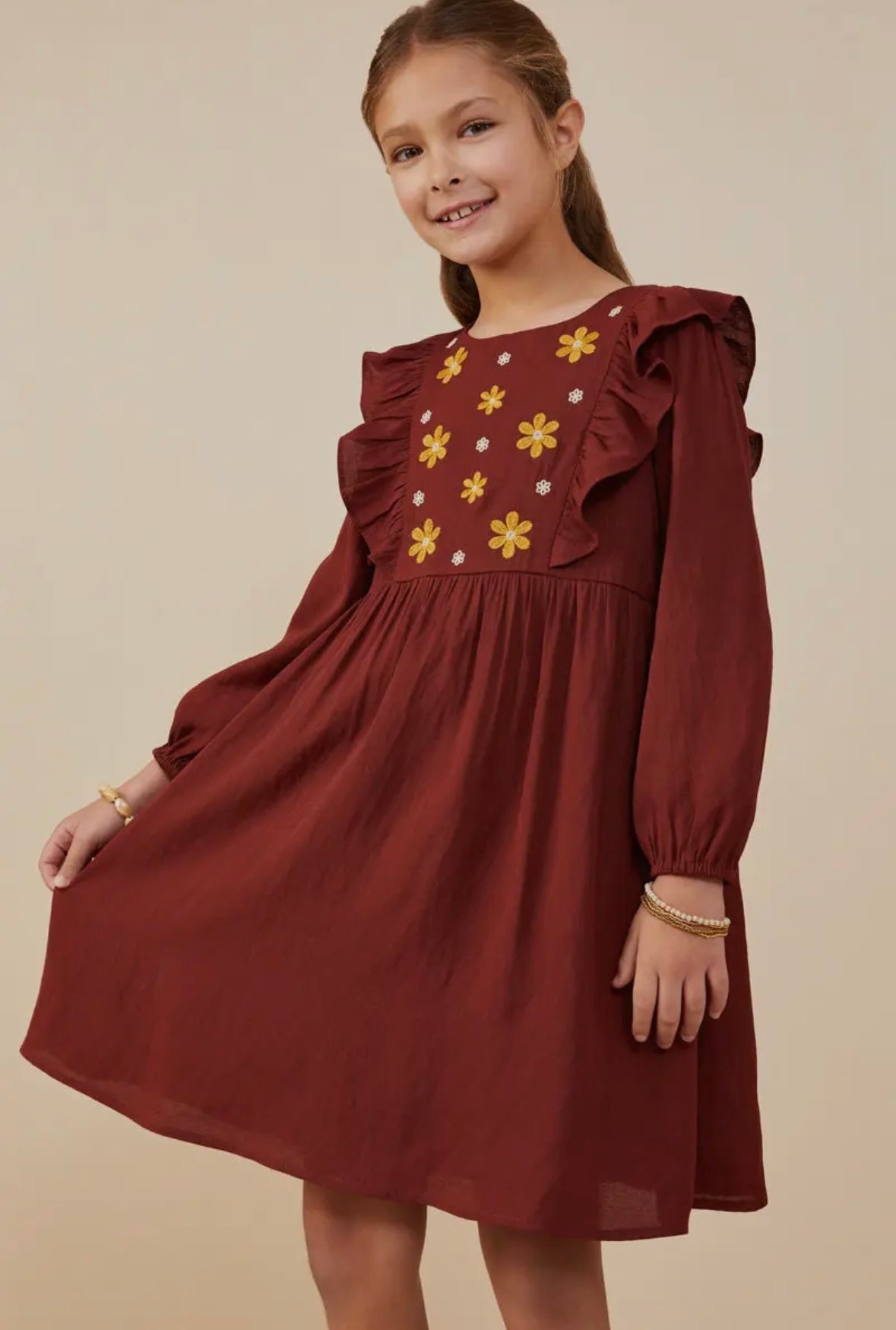 Golden Petals Dress