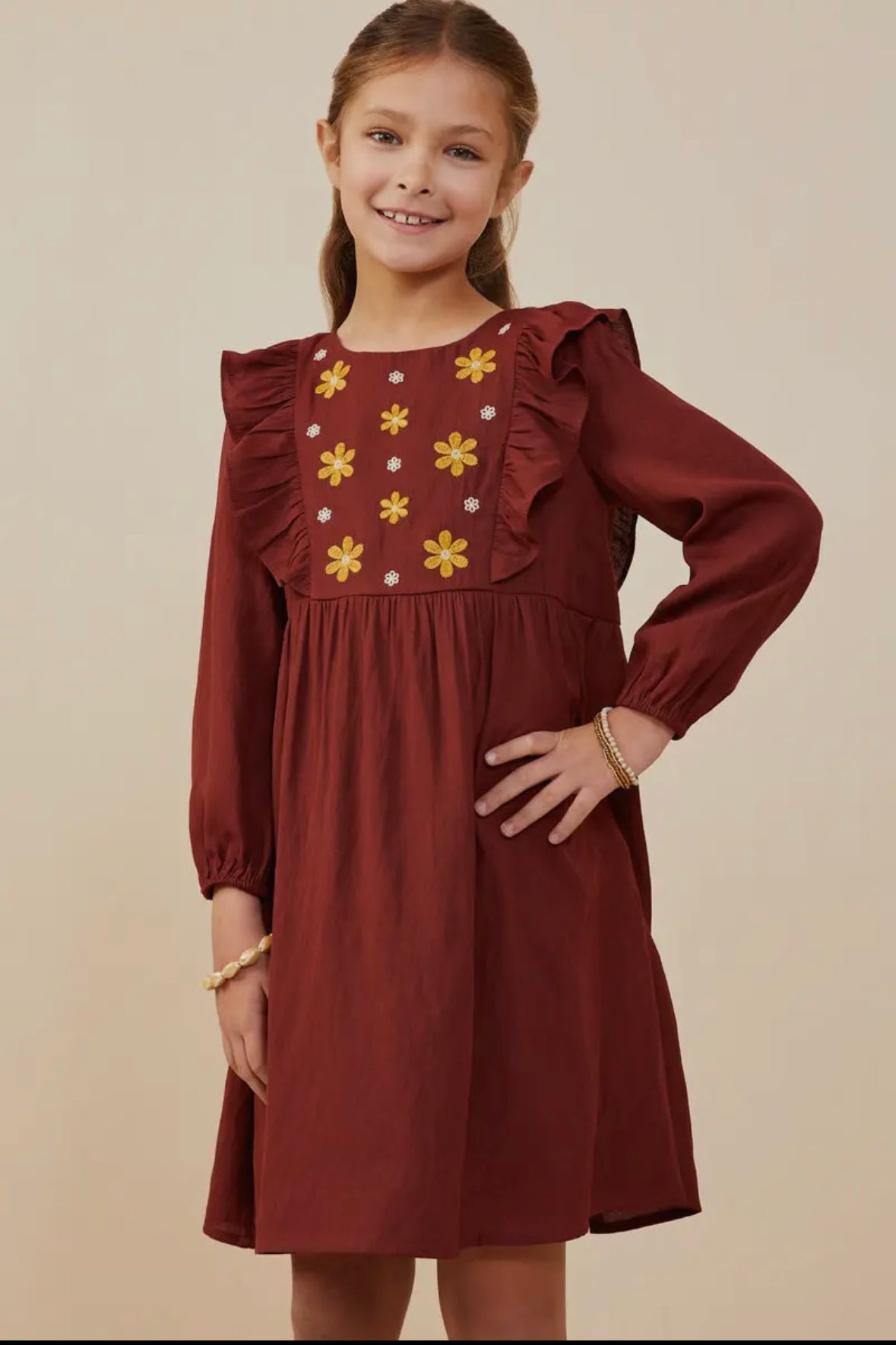 Golden Petals Dress