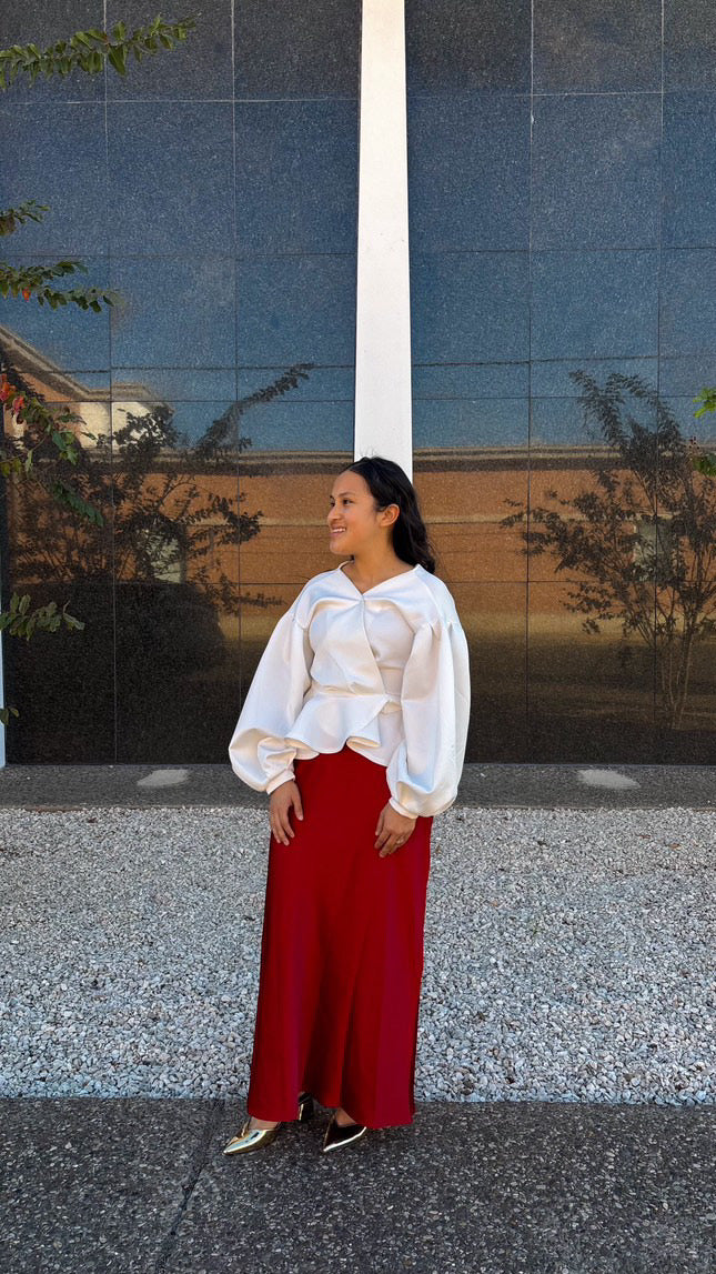 Merry Satin Slimming A-Line Skirt