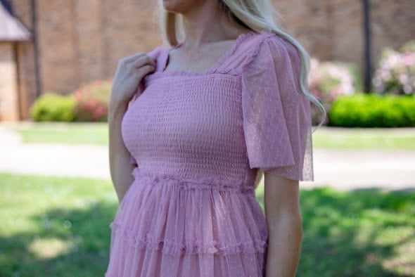 Grace Ruffled Mesh Dress