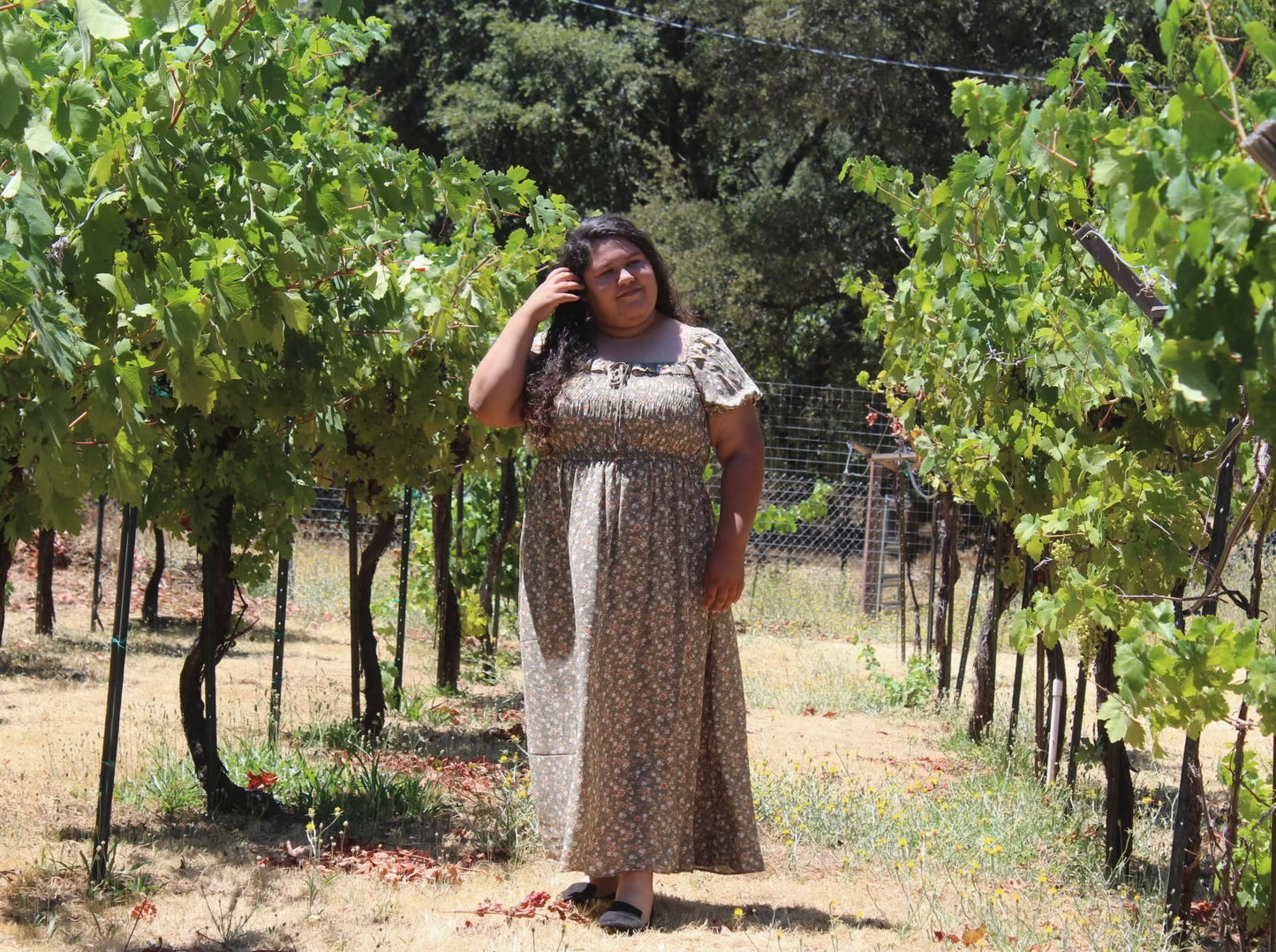 Daisy’s Puff Floral Midi Dress