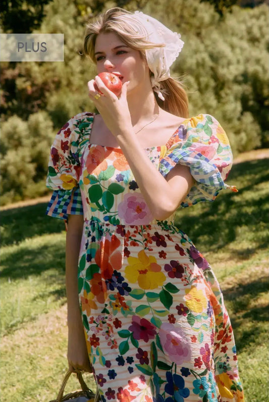 Garden printed midi dress