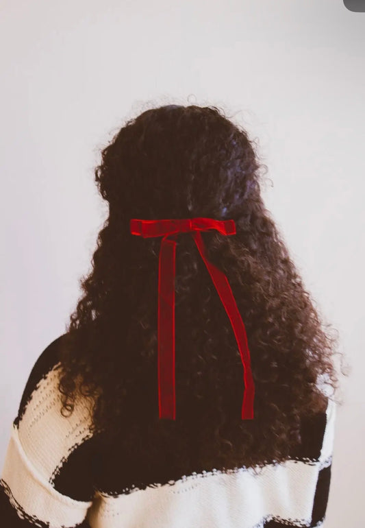Velvet Double Bow Barrette