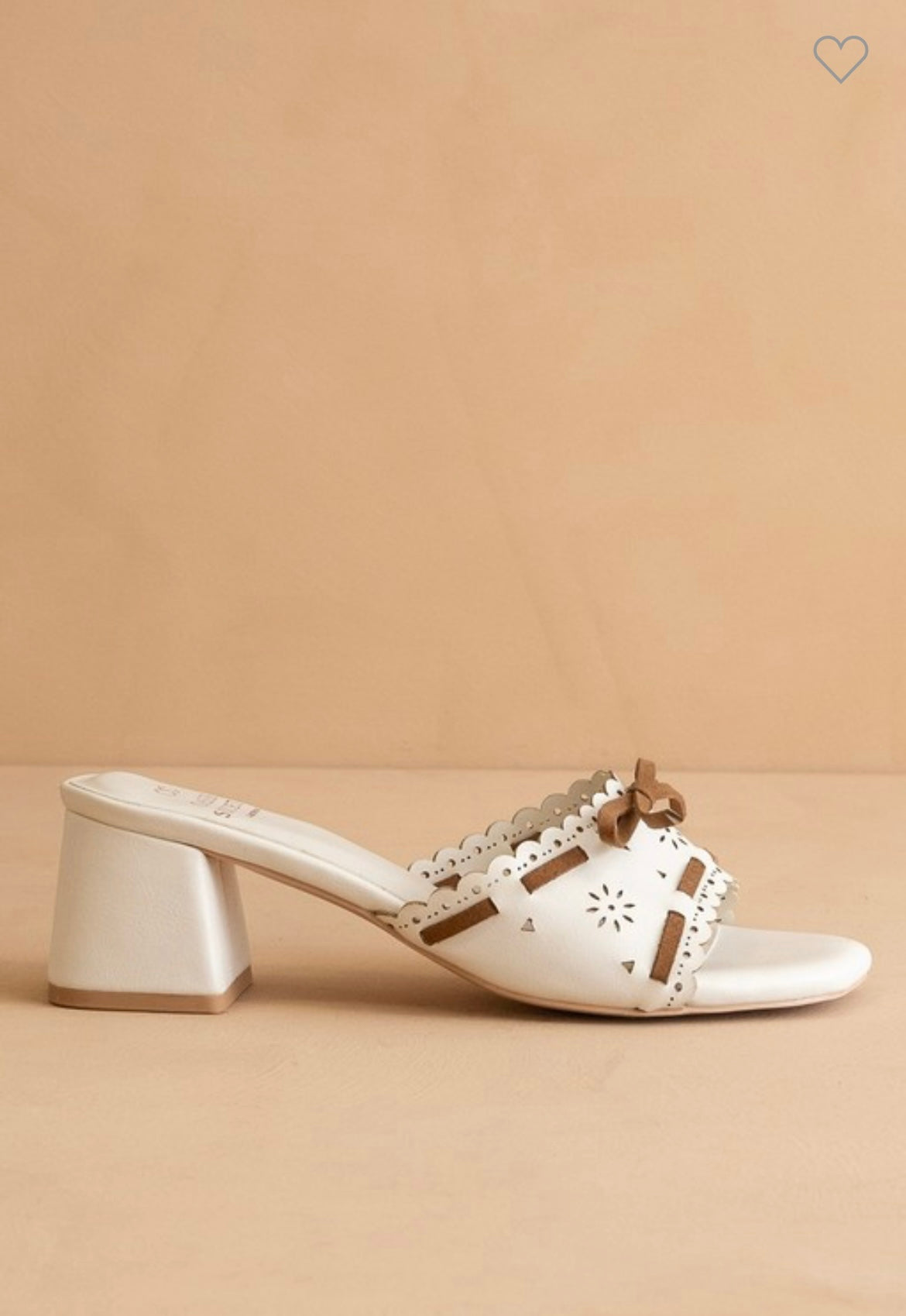 White Sweet Low Heel Sandals