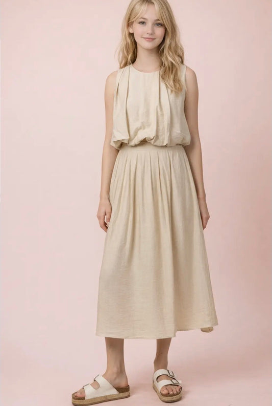 Pleated Bubble Midi Set