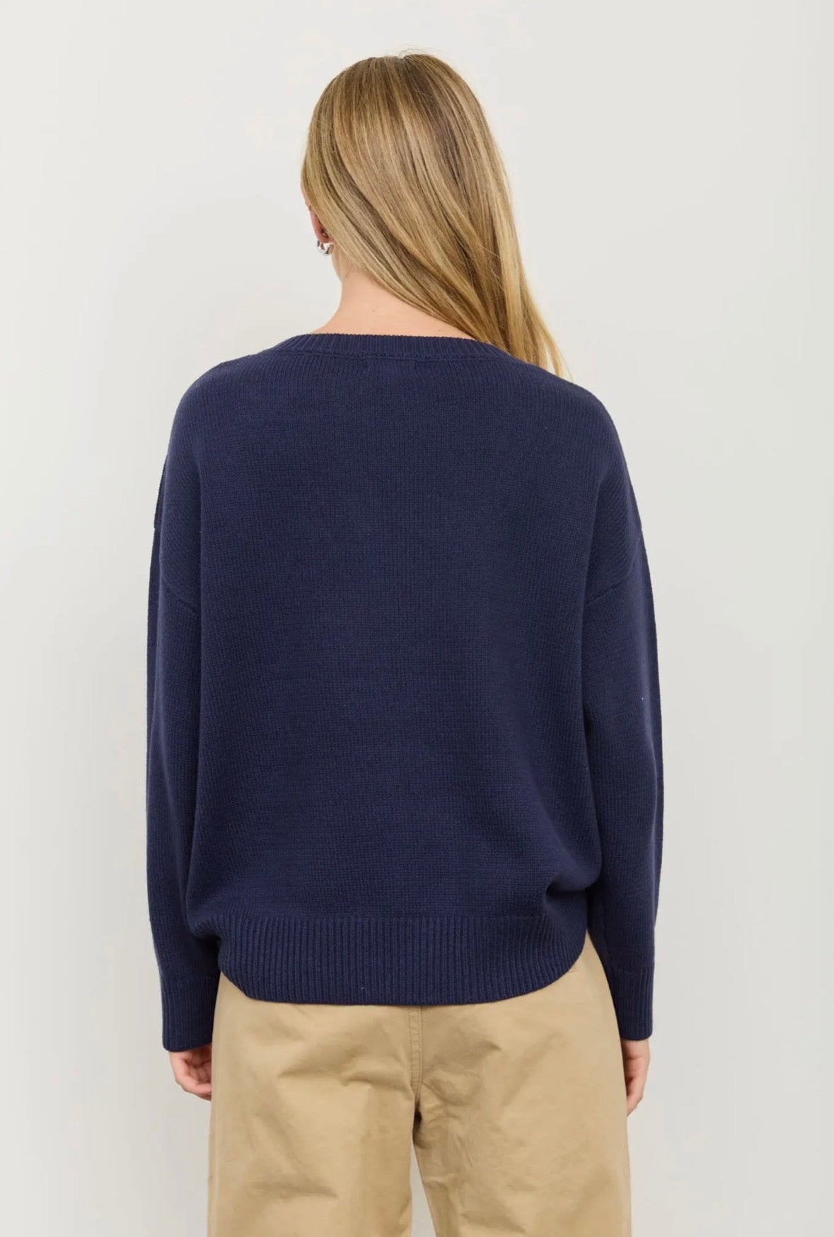 Teddy Jacquard Crew Neck Pullover Sweater