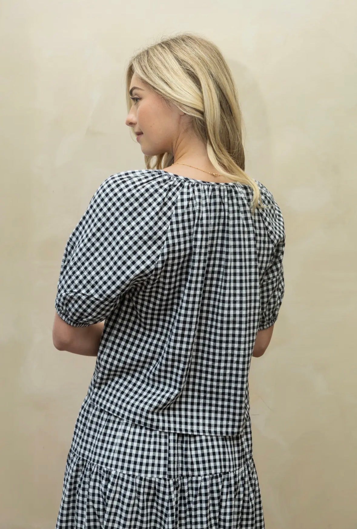 Gingham Top & Skirt Set