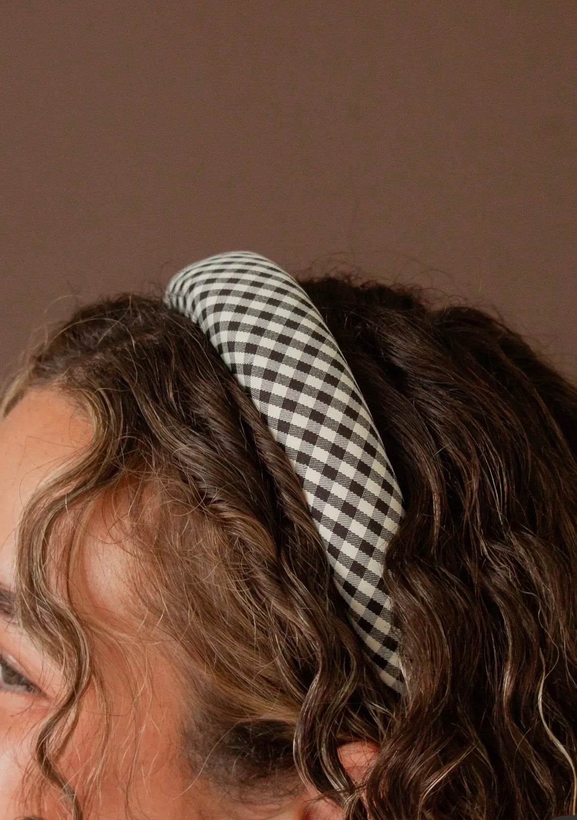 White & Black checked headband