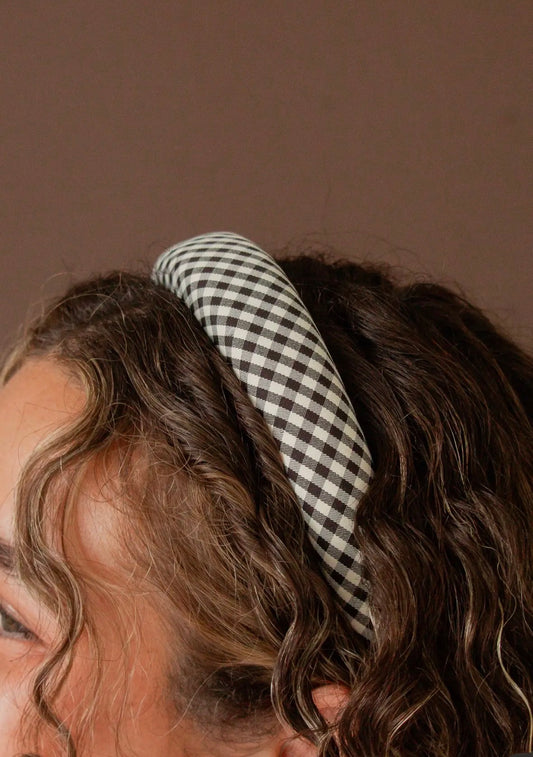 White & Black checked headband