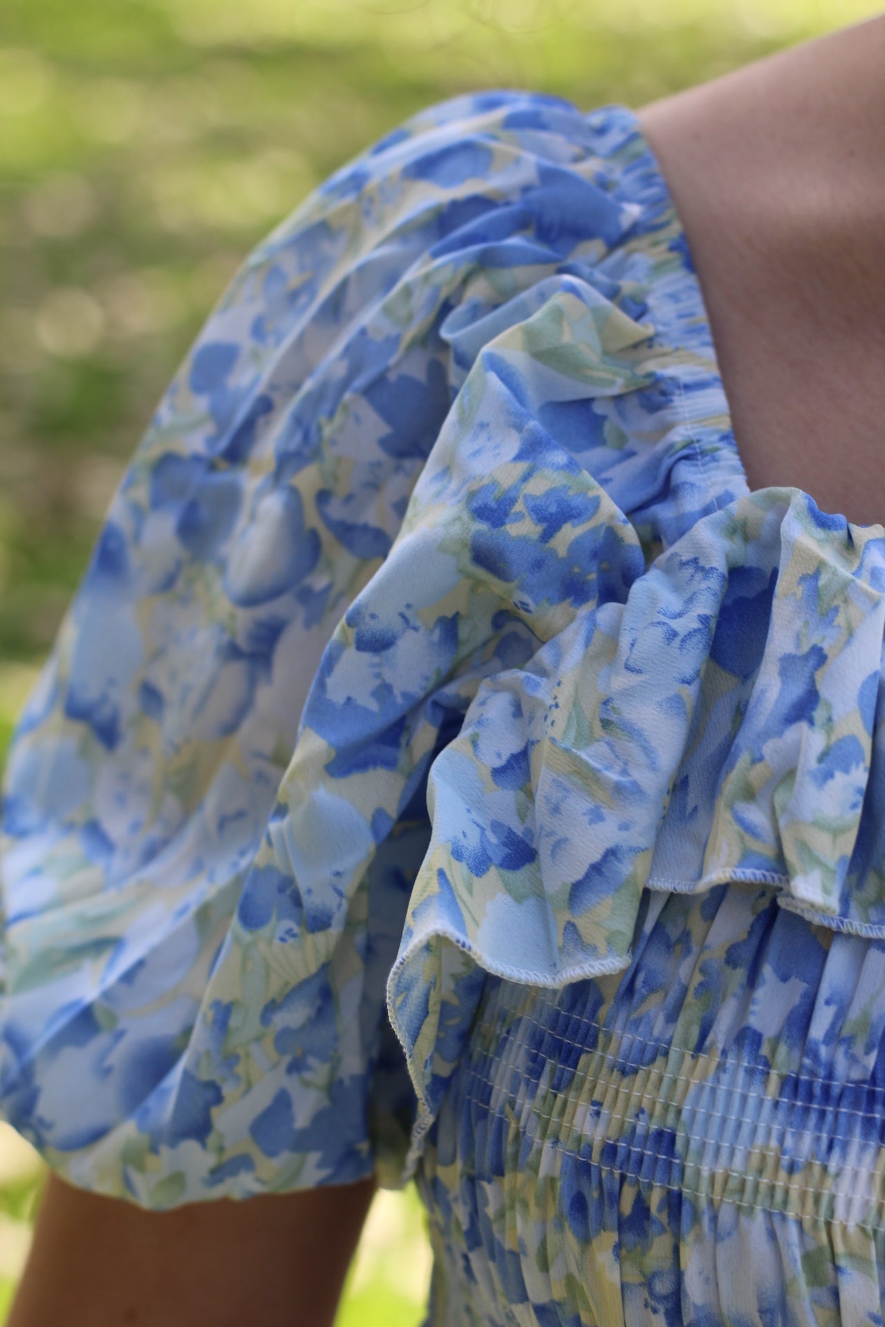 Floral Blue Midi Dress
