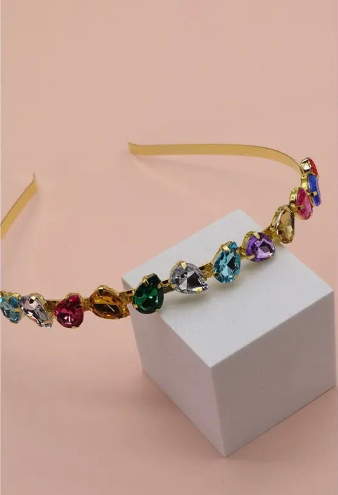Acrylic Bead Rhinestone Headband