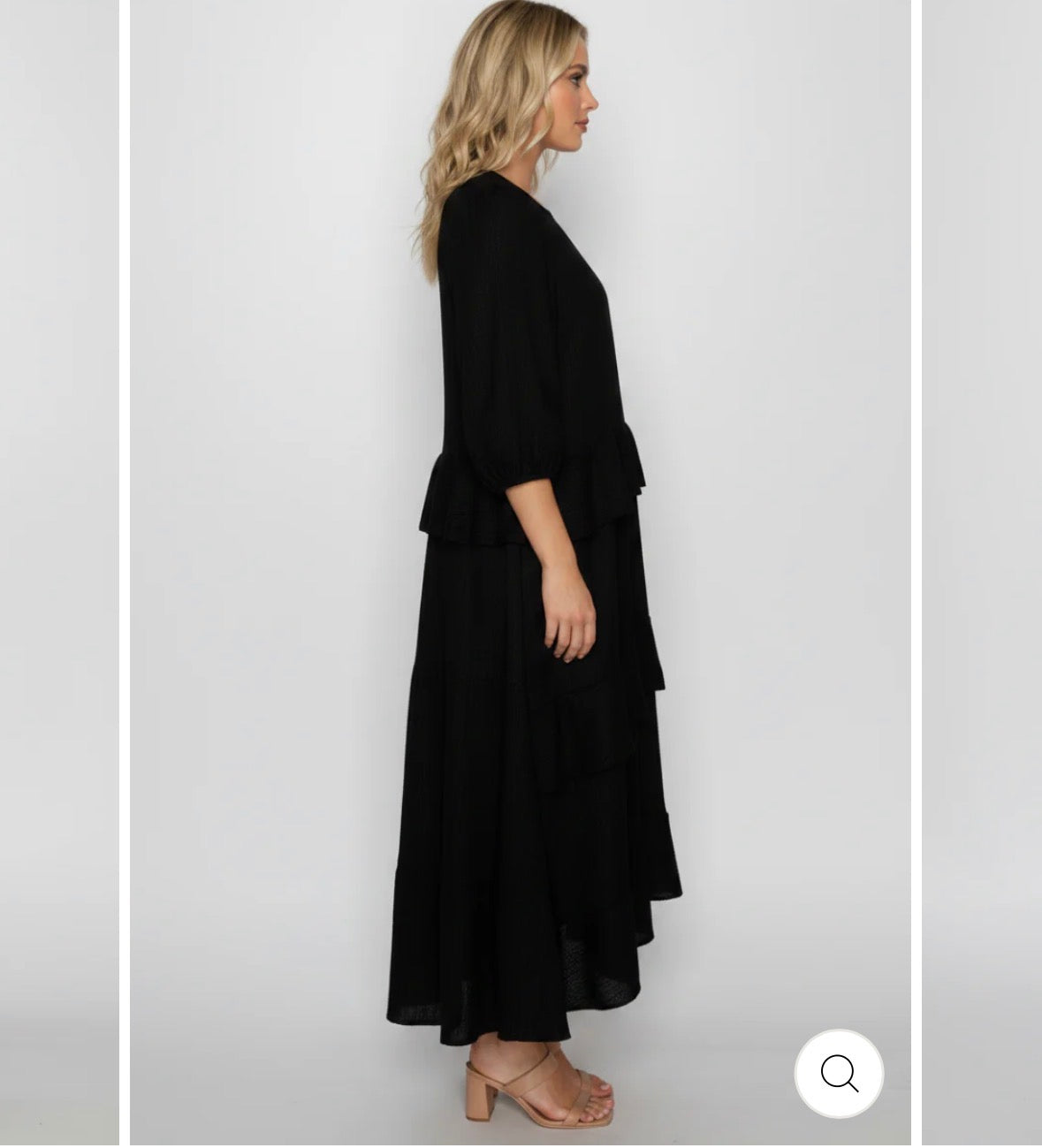 Round Neck Elegant Tiered Midi Dress