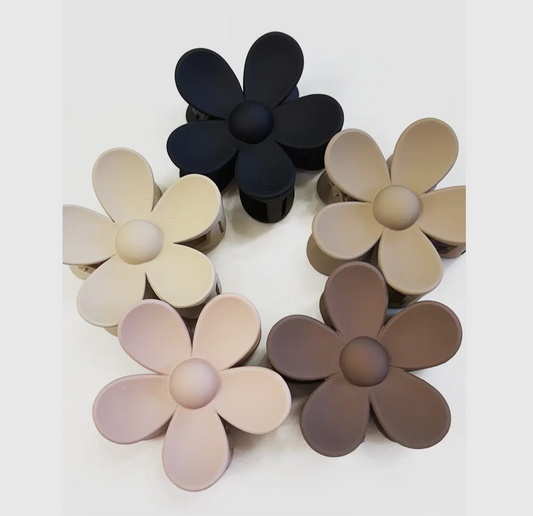 Matte Natural Daisy Hair Clips
