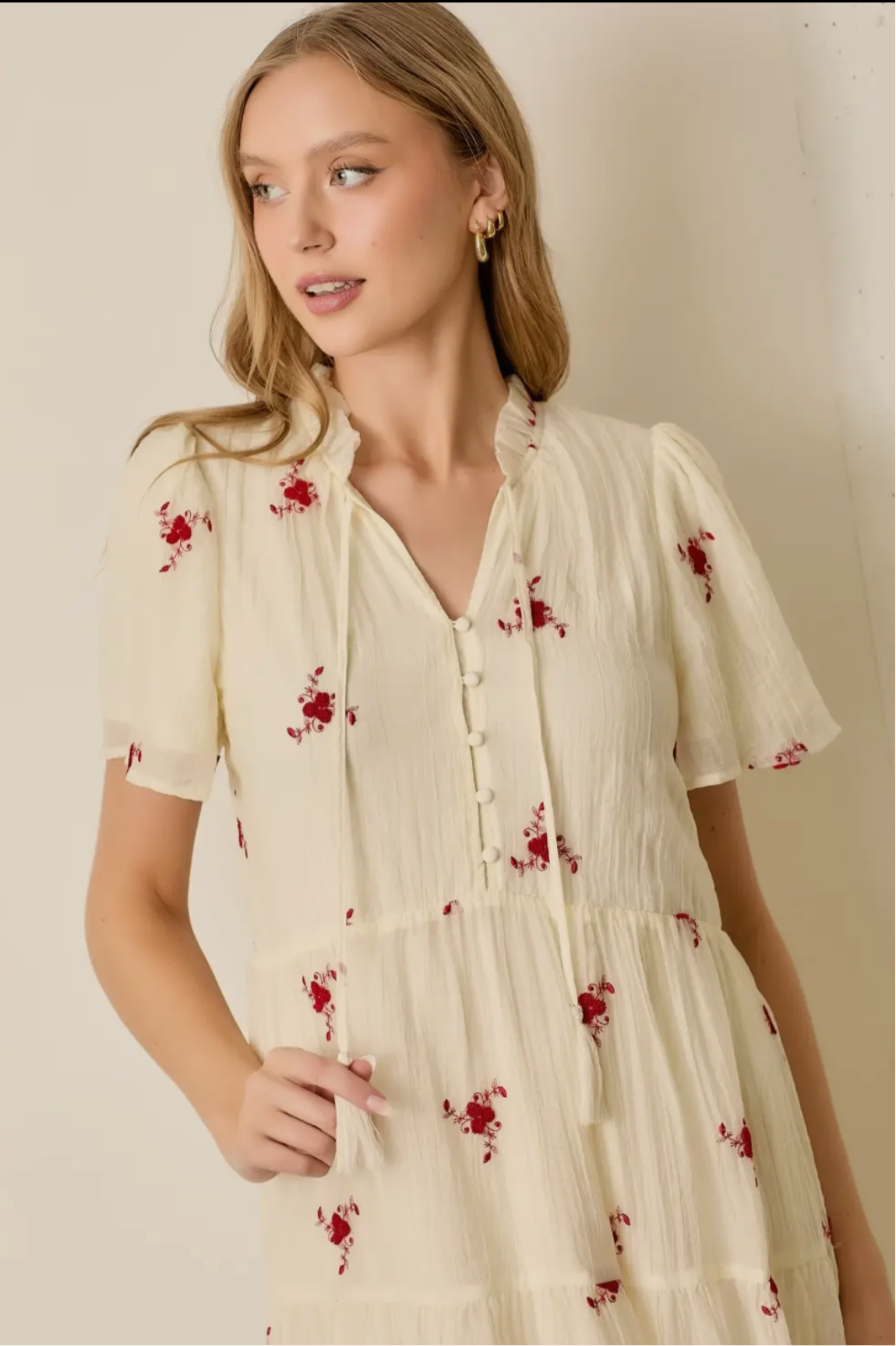 Printed Maxi Dress With Tassel
