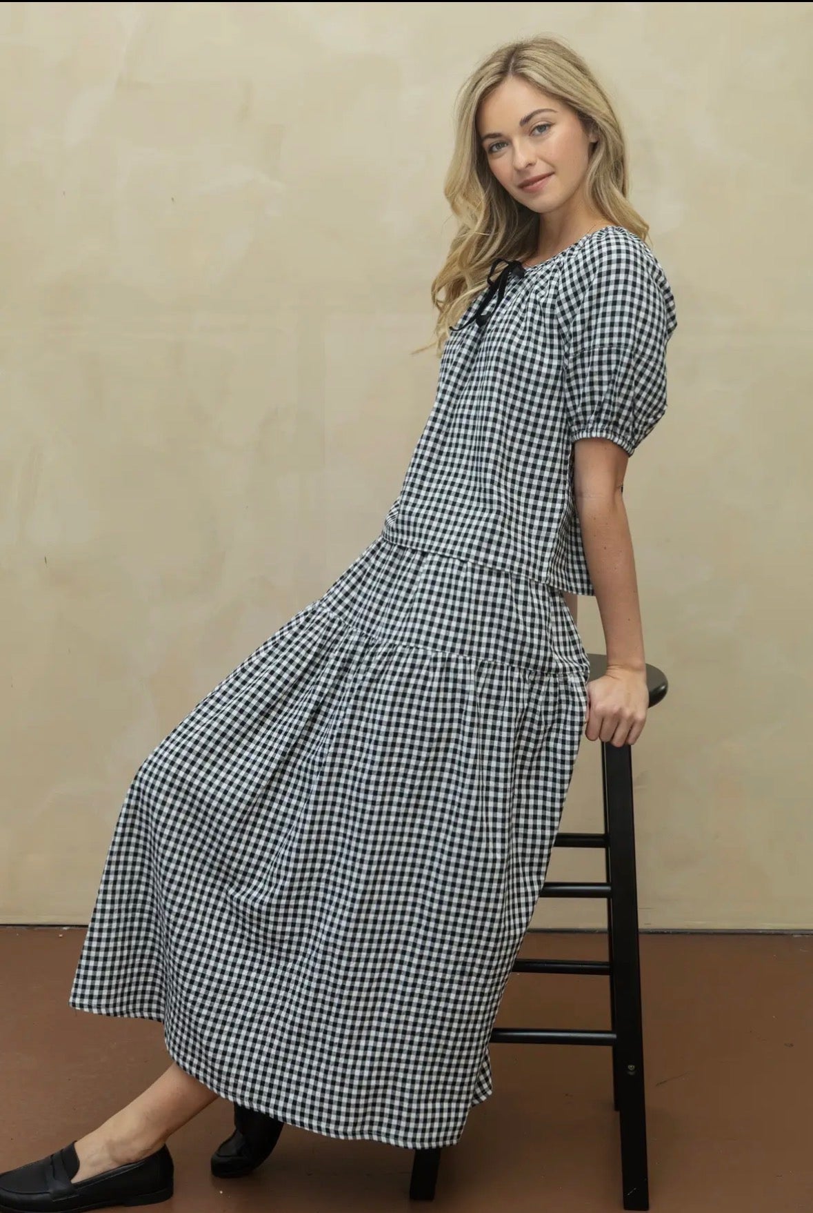 Gingham Top & Skirt Set