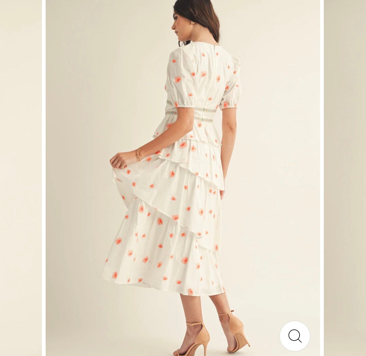 Short Sleeve Ruffle Tiered Stitched Floral Maxi Dress