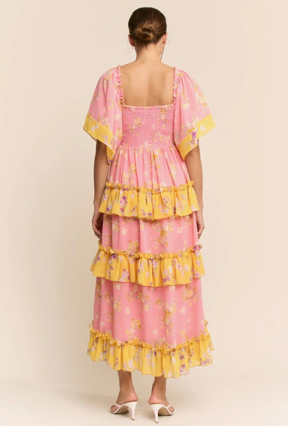 Flower Mixed Print Maxi Dress