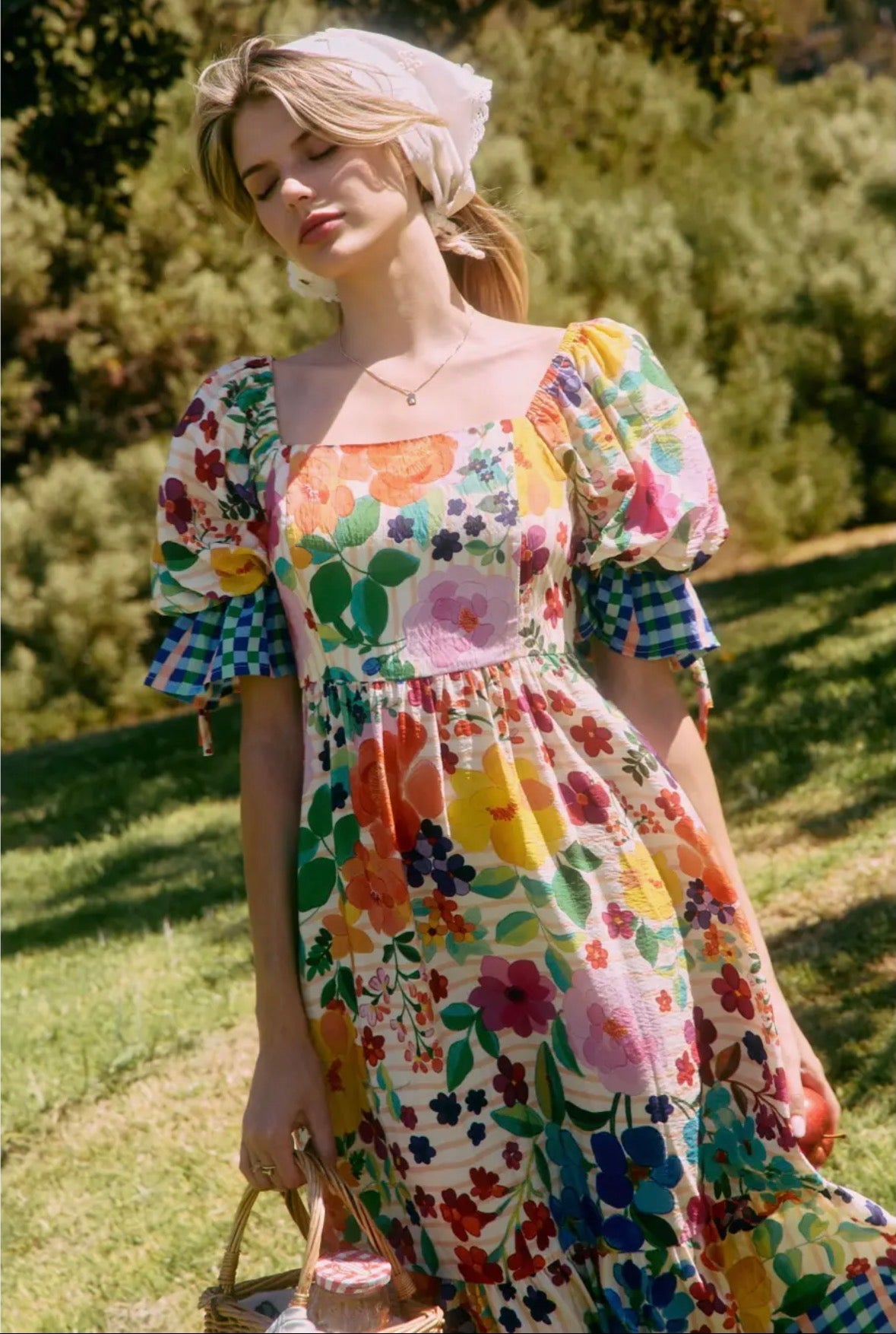 Garden printed midi dress