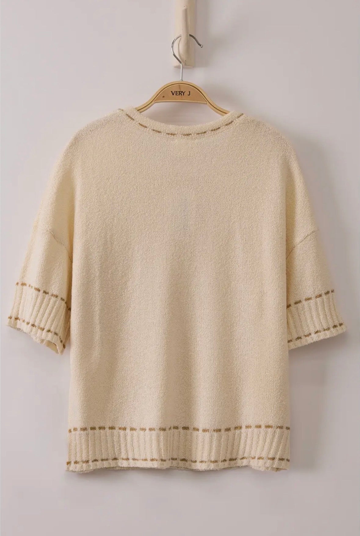 Plus Stitch Detail Sweater Top