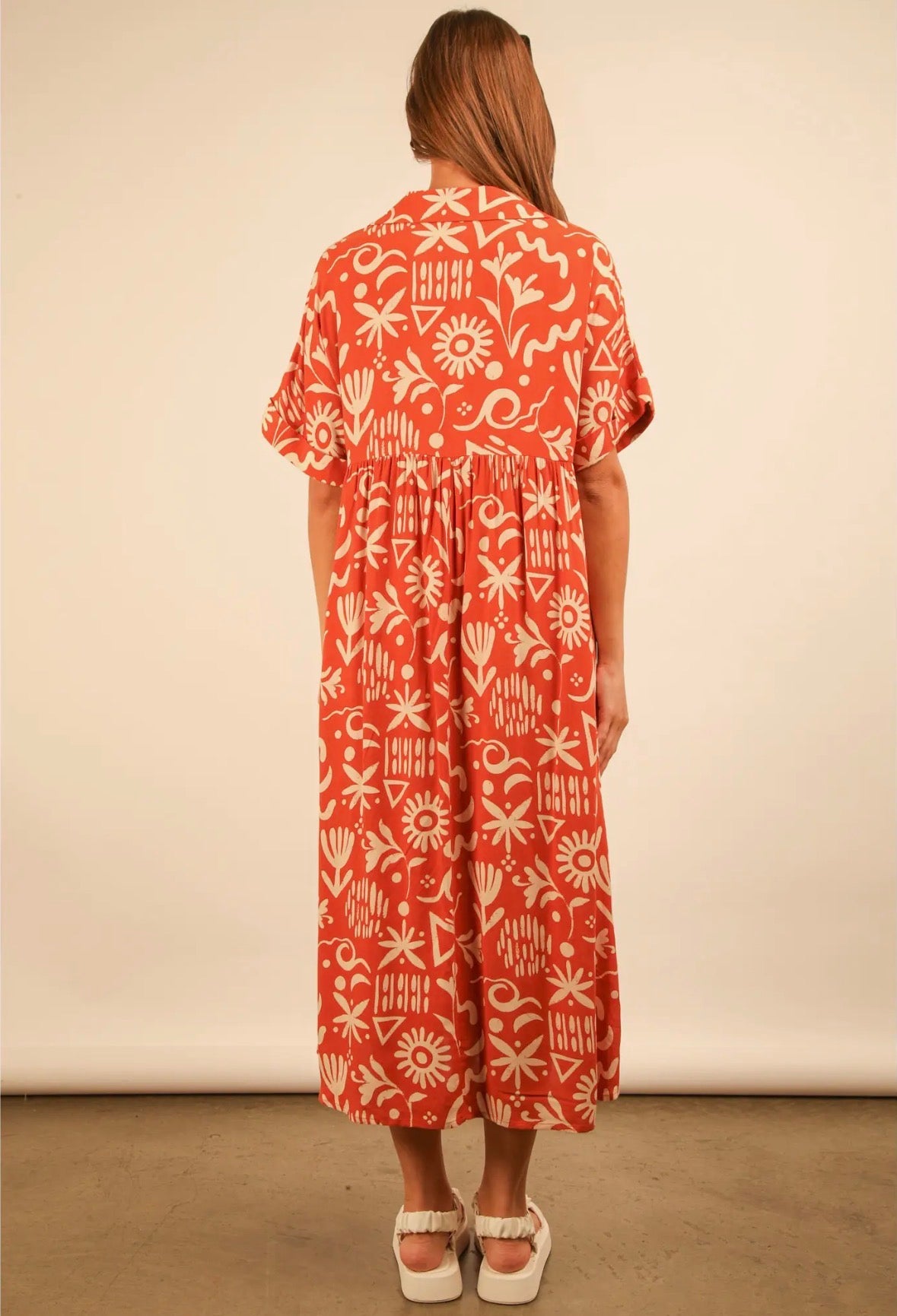 *Plus* Summer Breeze Oversized Shirt Midi Dress