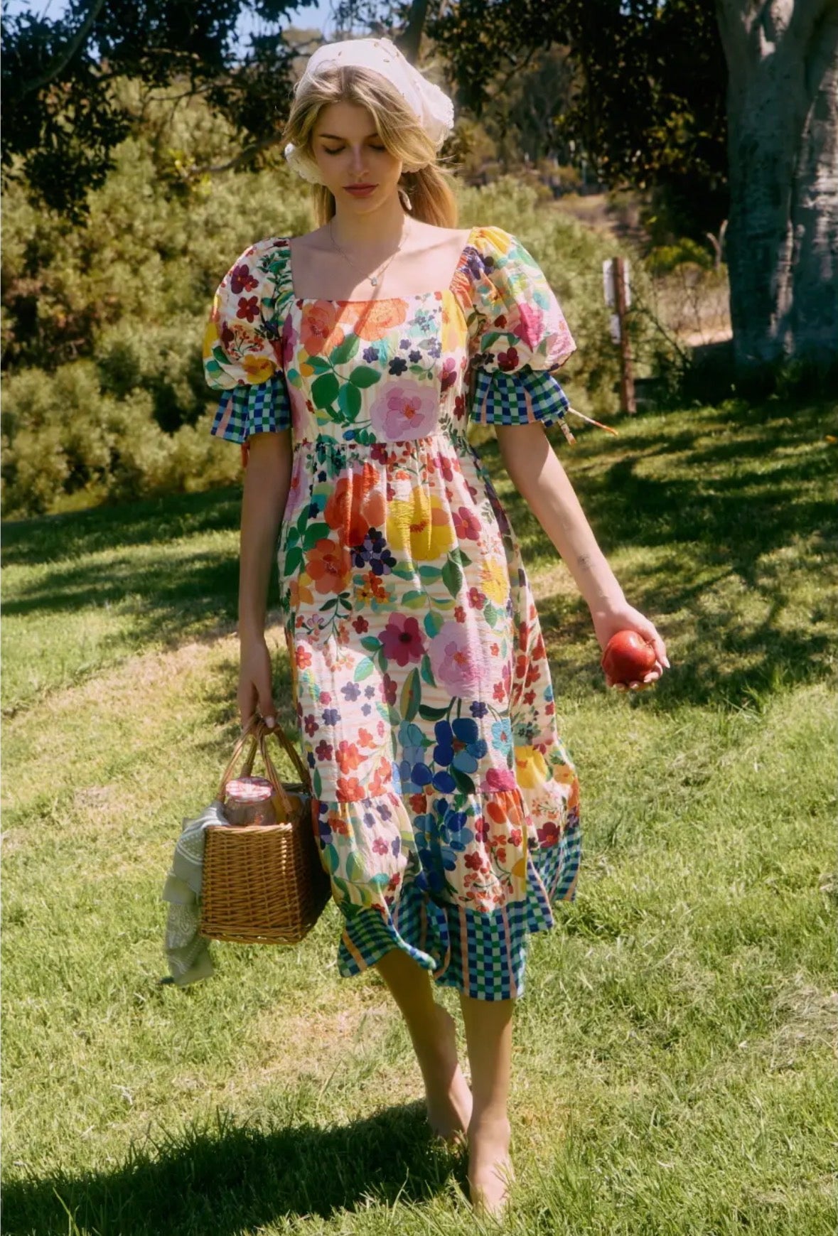 Garden printed midi dress