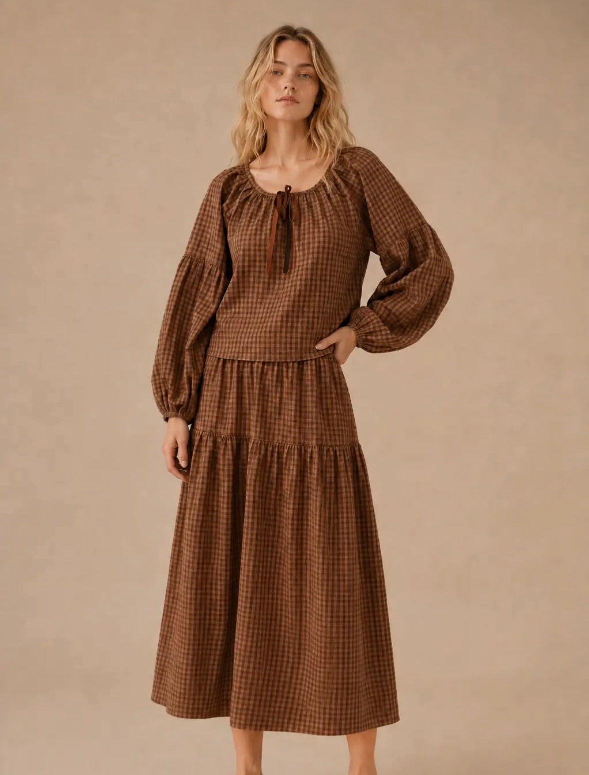 Brown Sugar Gingham Set