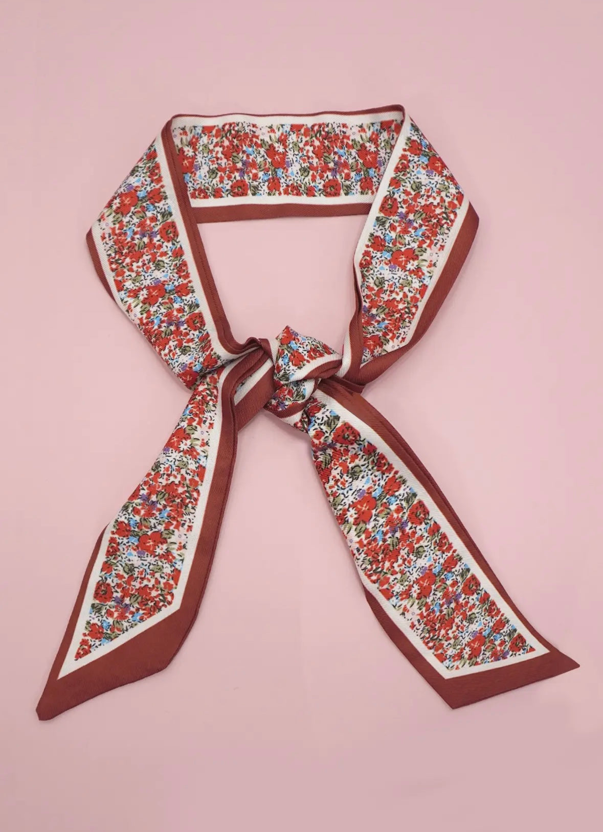 Soft Silky Skinny Twilly Scarf Necklace Wrap