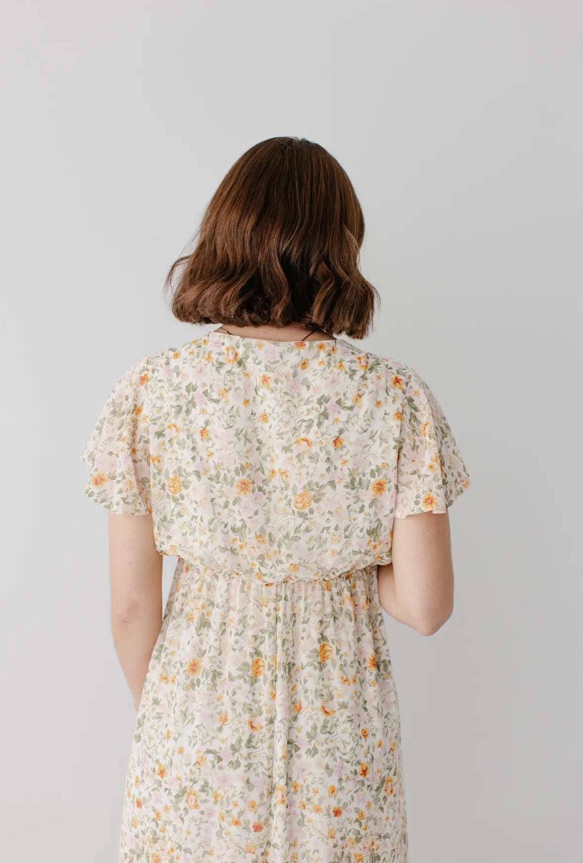 Flutter Sleeve Garden Floral Maxi Dress