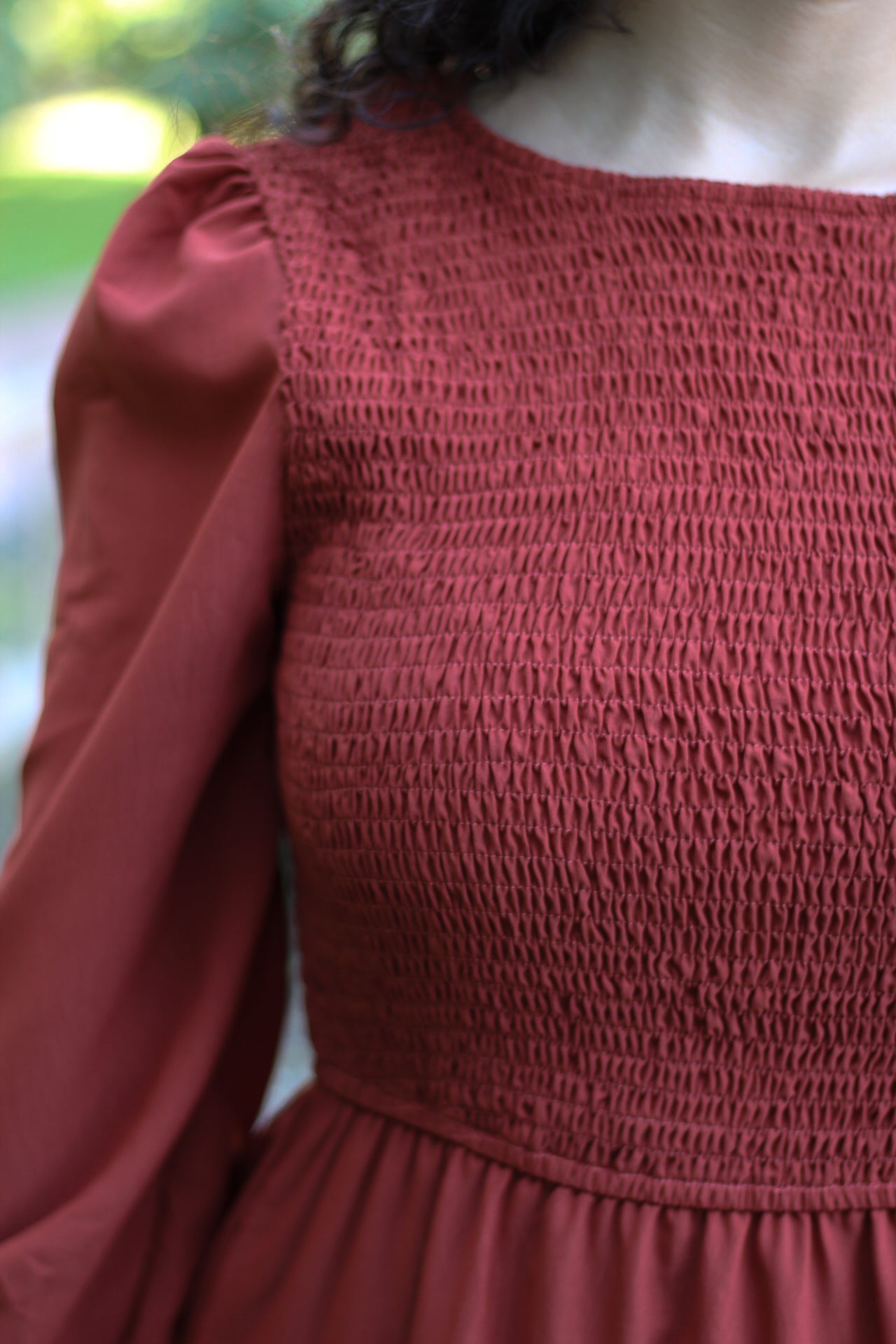 Autumn A Line Neck Ruffle Dress