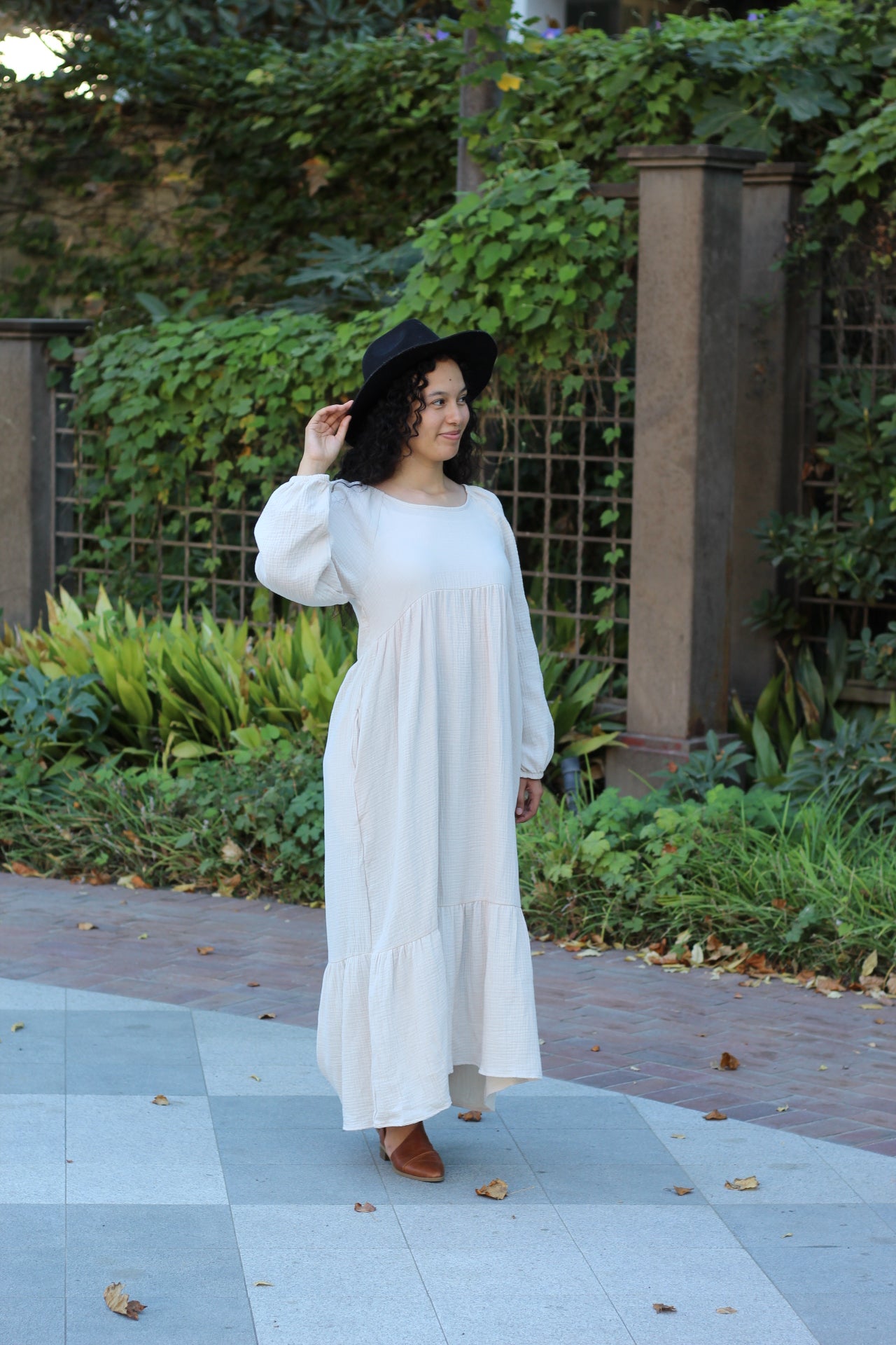 Hazel Cotton Gauze Ruffle Dress