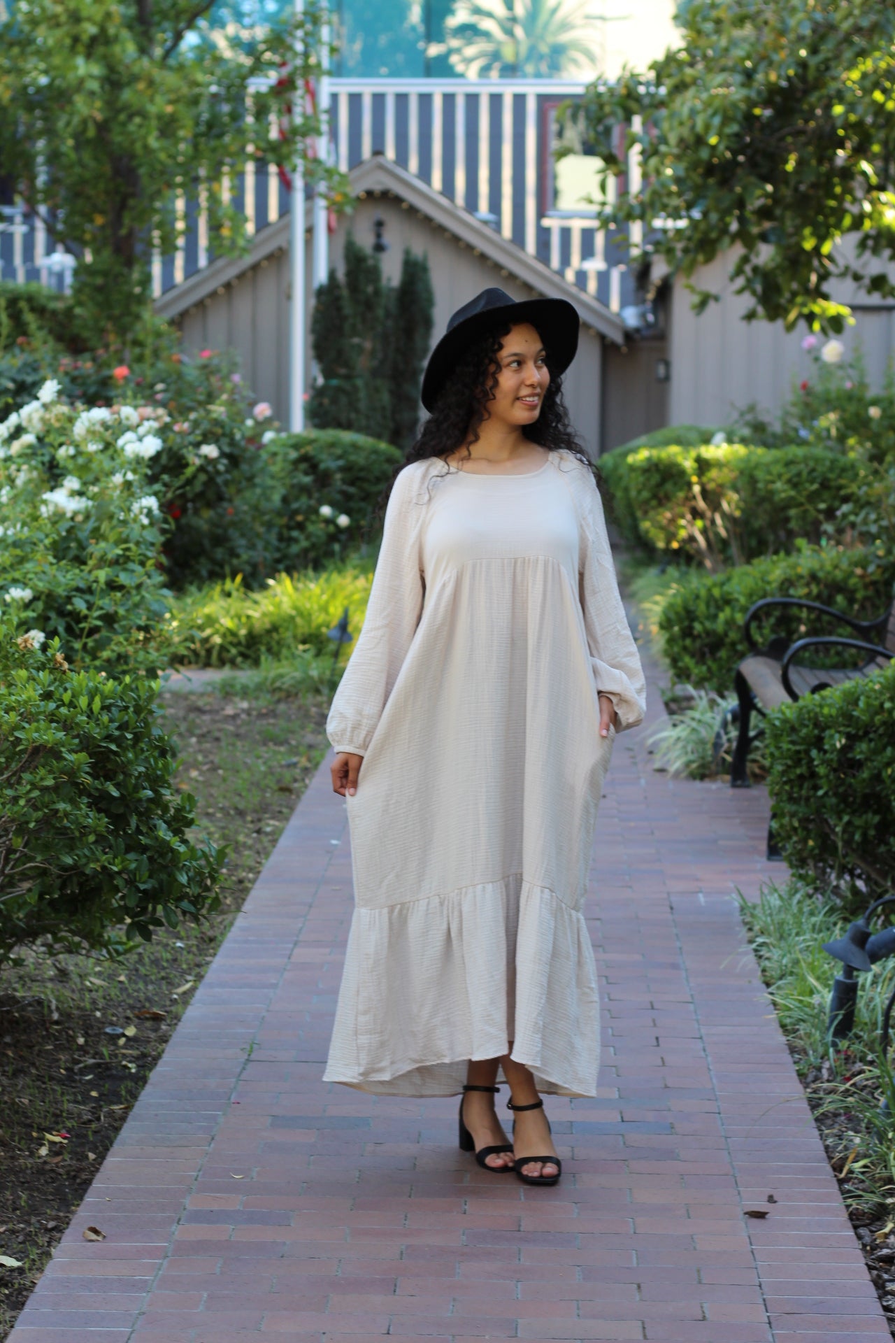 Hazel Cotton Gauze Ruffle Dress